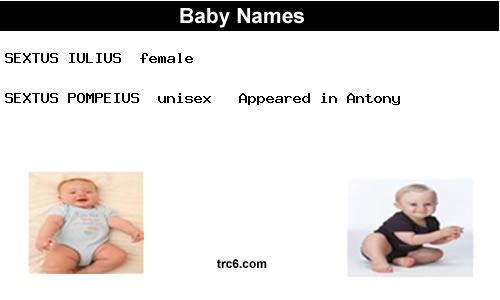 sextus-iulius baby names